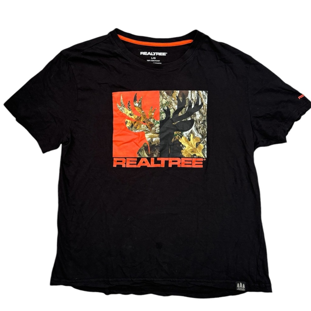 REALTREE Black Graphic T Shirt in Large